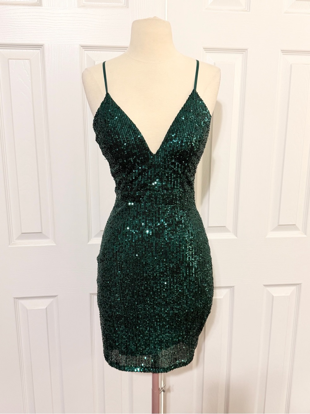 Honey and Rosie Emerald Green Sequin Mini Dress